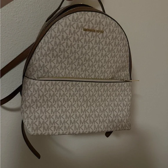 Michael Kors Monogram Tan Backpack - Picture 1 of 4